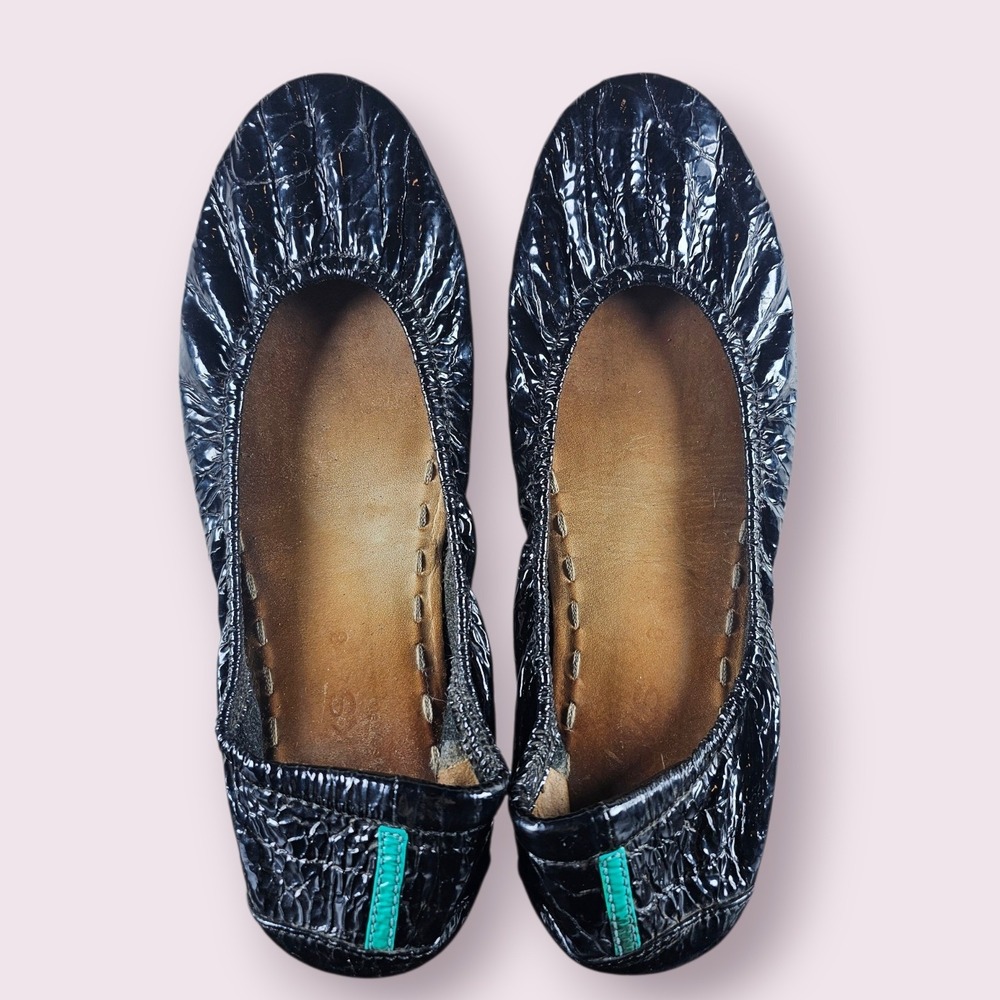 Tieks By Gavriele Black Patent Leather Comfy Balletcore Chic Flats Sz 8